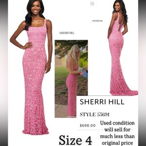Sherri Hill Pink Lace Gown